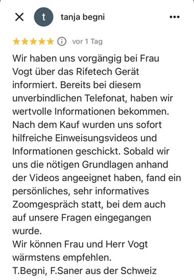 Bewertung Begni u. Saner