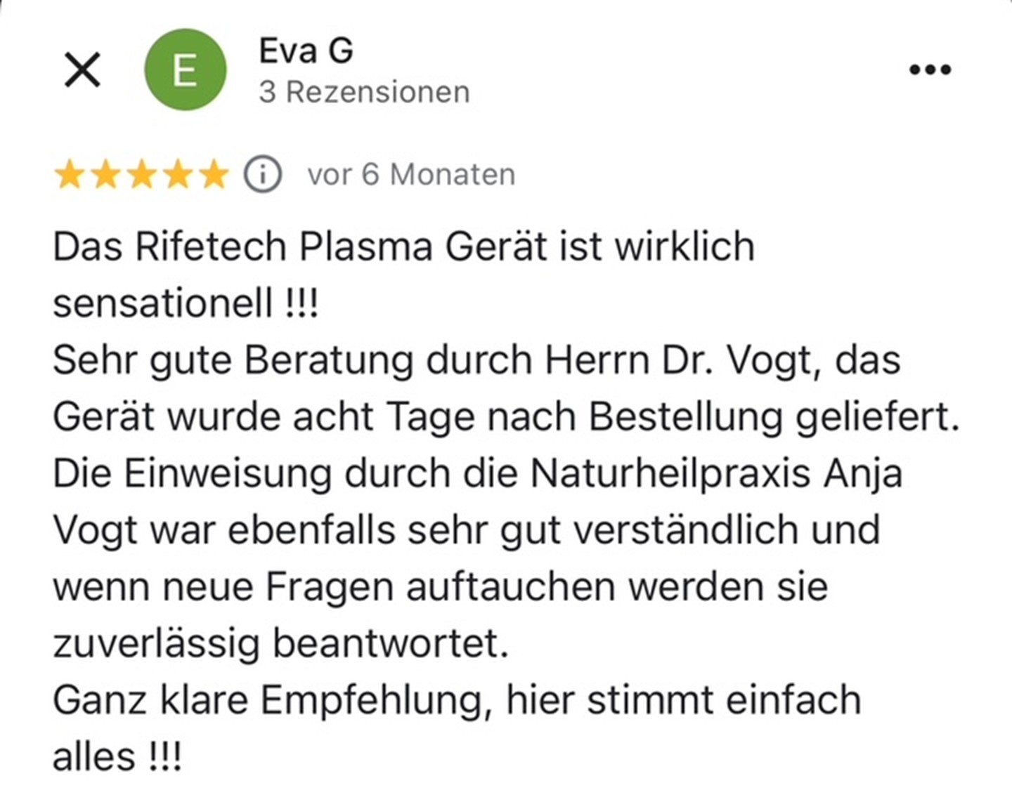 Bewertung Eva G