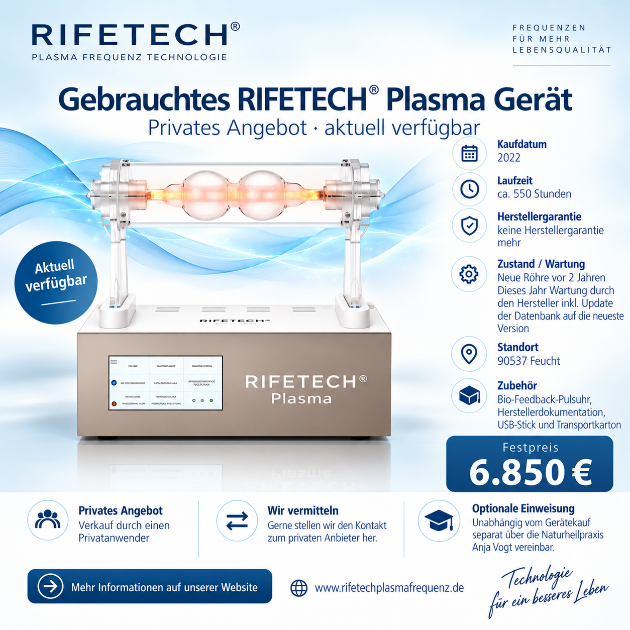 Gebrauchte Gerät Anzeige 03. Okt. 2026 Gebrauchtes RIFETECH Gerät 6.850 € zu vermitteln